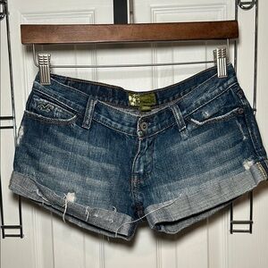 Hollister Women's Distressed Blue Jean Shorts size 1